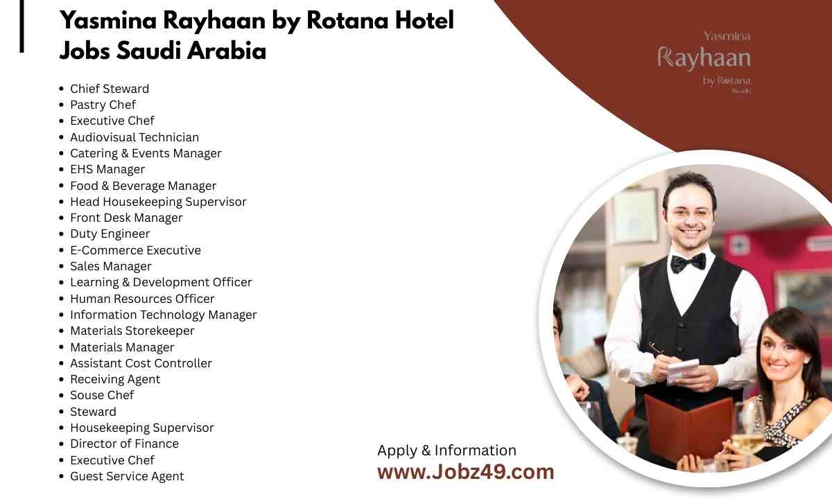 Yasmina Rayhaan by Rotana Hotel Jobs Saudi Arabia